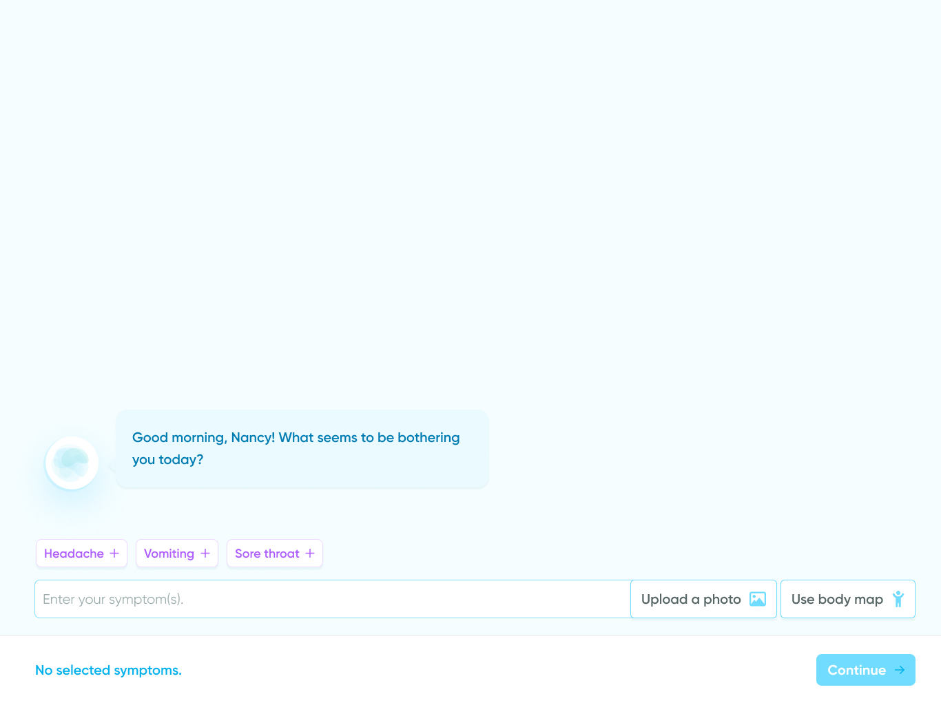 Mockup of previous iteration of Healiom's message design.