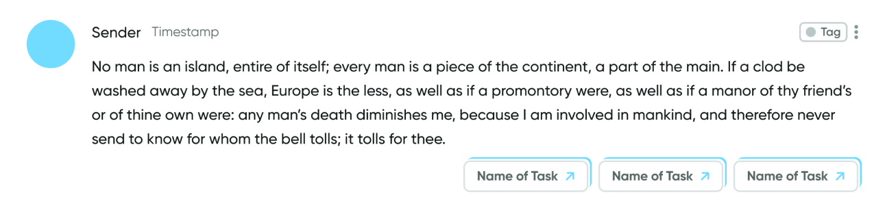 Design template for messages with pop-up user input.