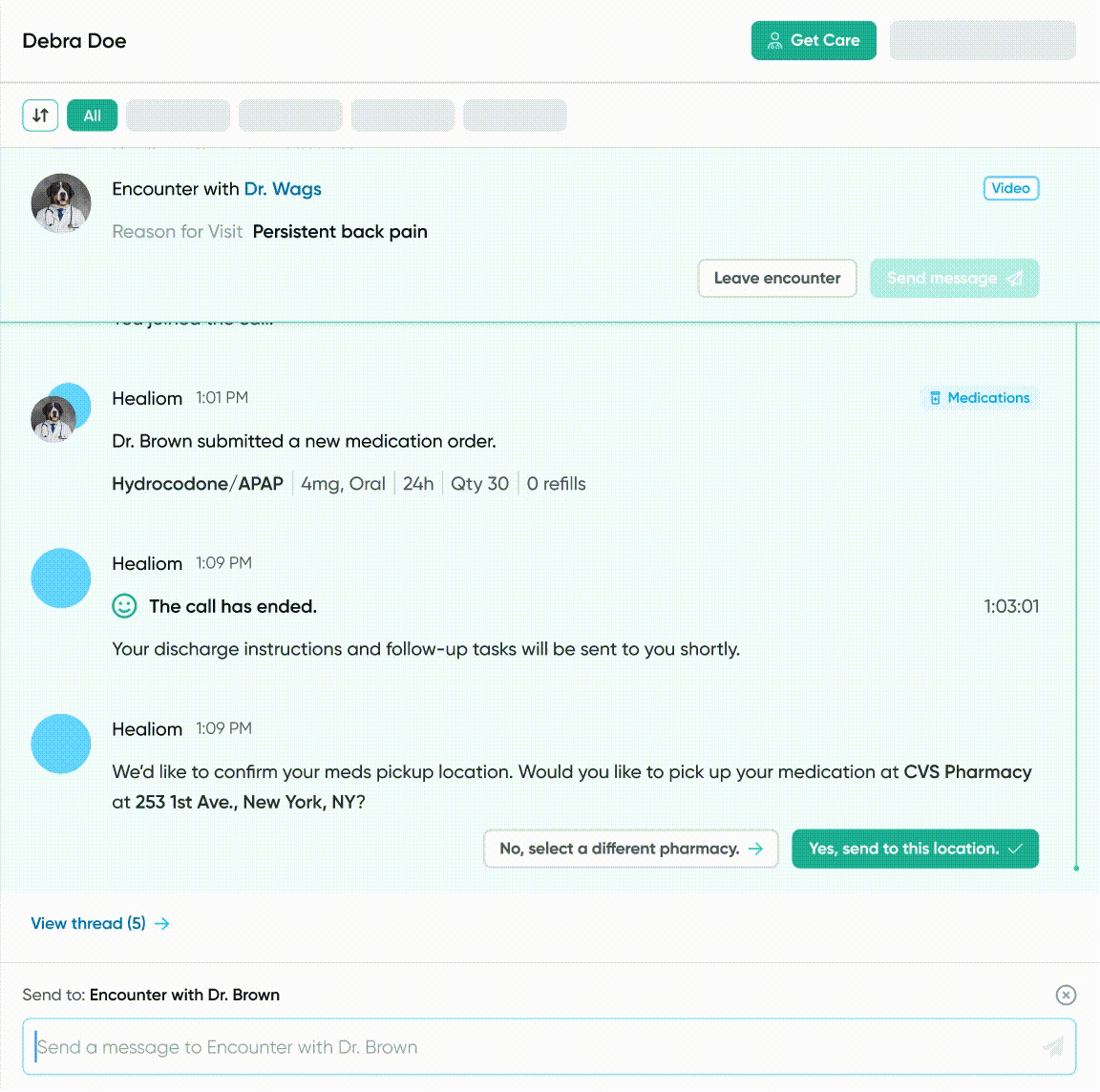 Example of collapsing in-message form interaction.