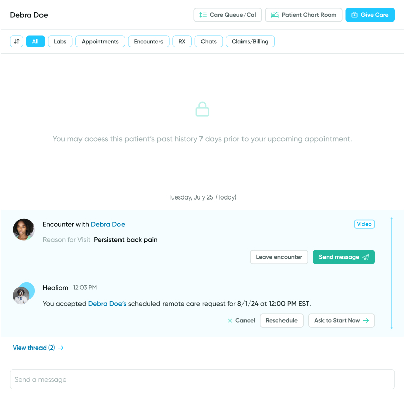 Example use case of simple action user input message.