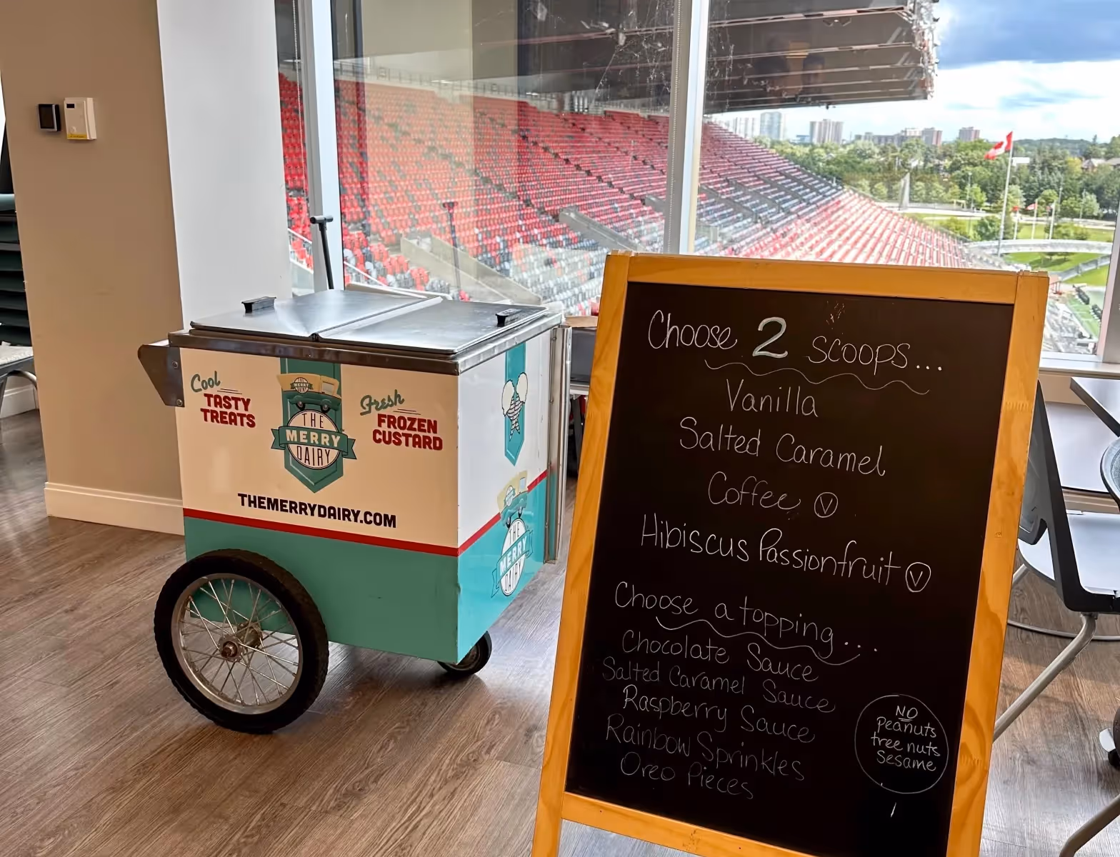 Ice cream cart on a football game