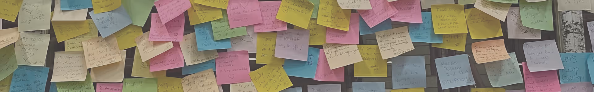 sticky notes on a wall