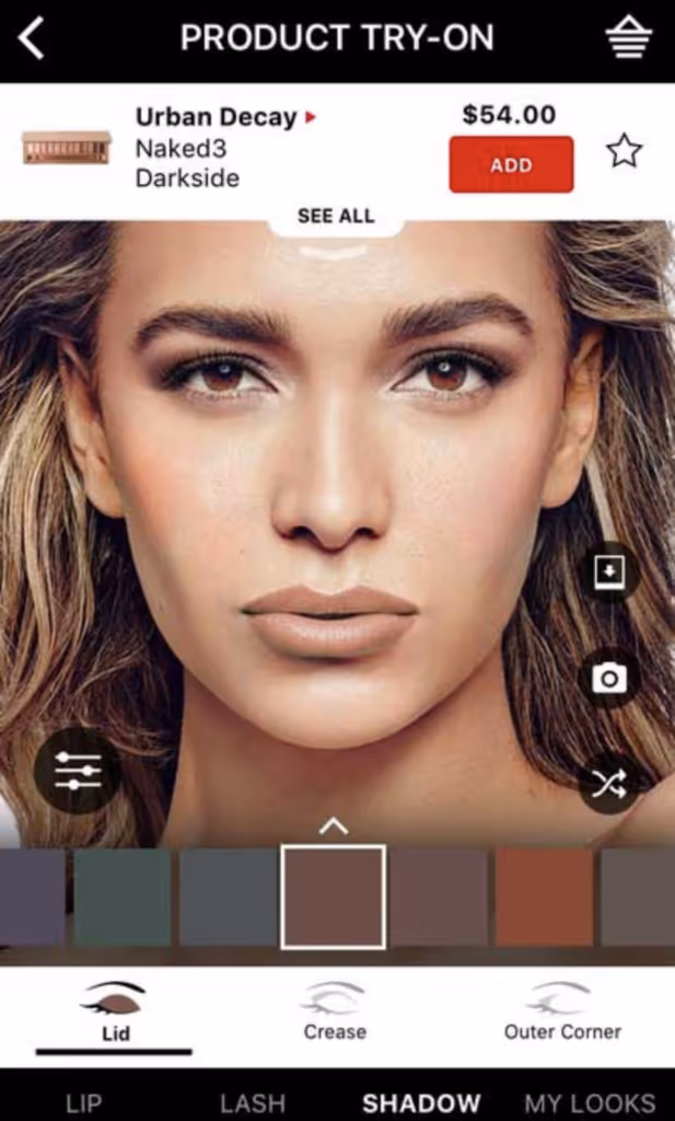 Sephora's virtual try on experience