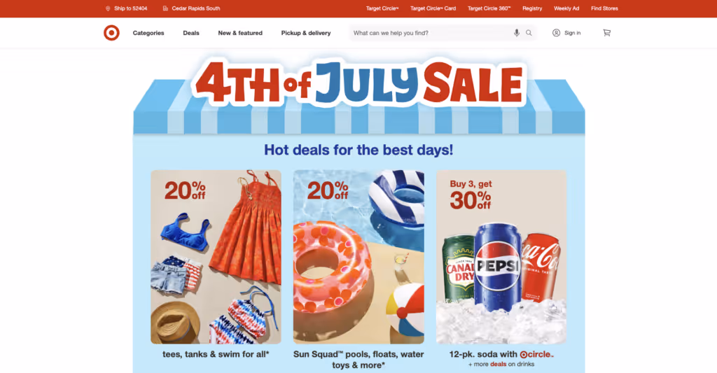 Headless commerce example - Target