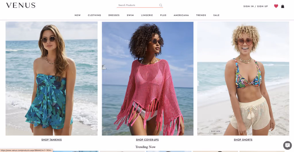 Venus headless commerce website