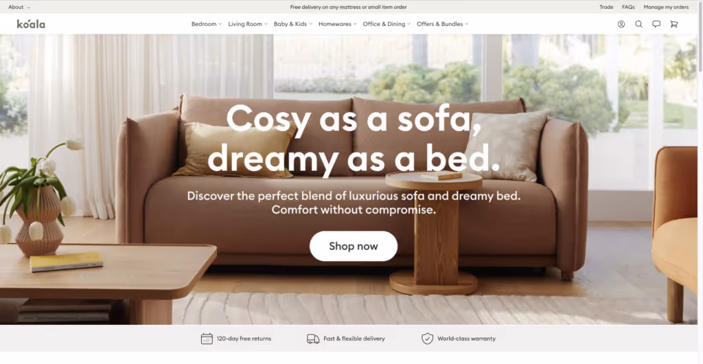 Headless commerce example - Koala