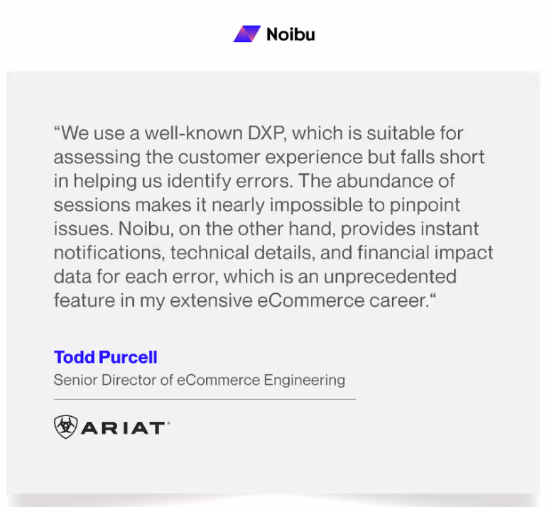 Ariat's experience with Noibu