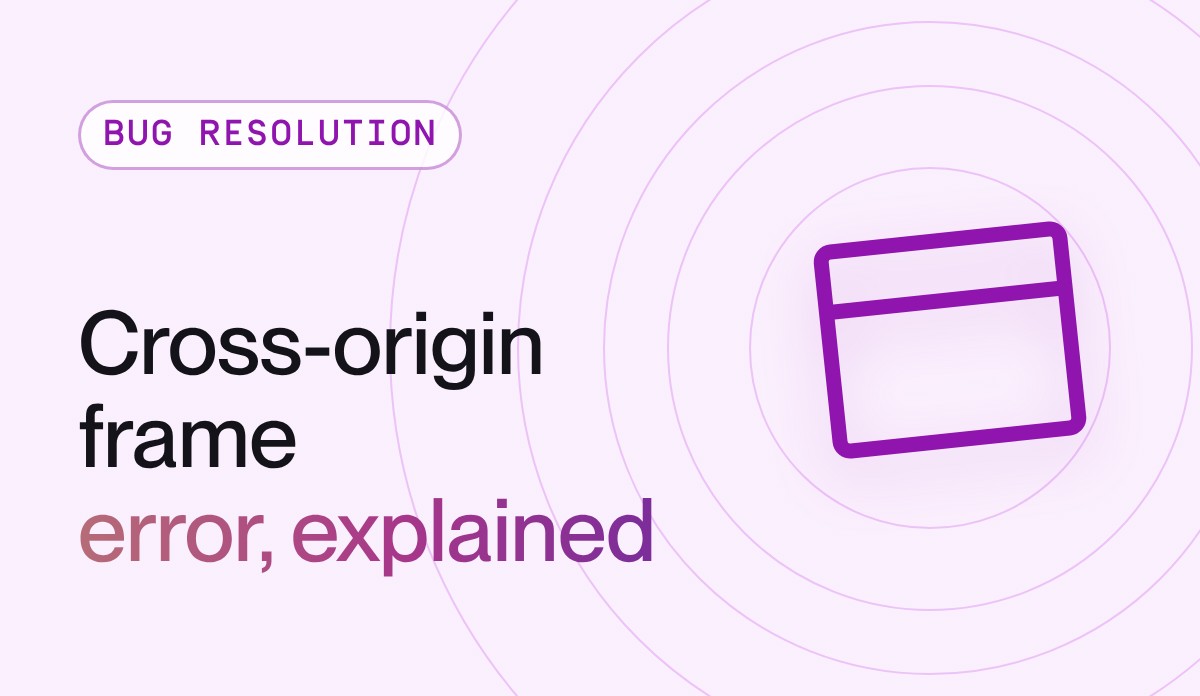 What does the cross-origin frame error mean on an ecommerce site?