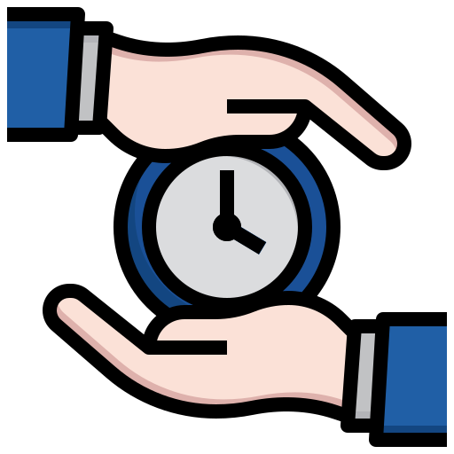 hands holding a clock