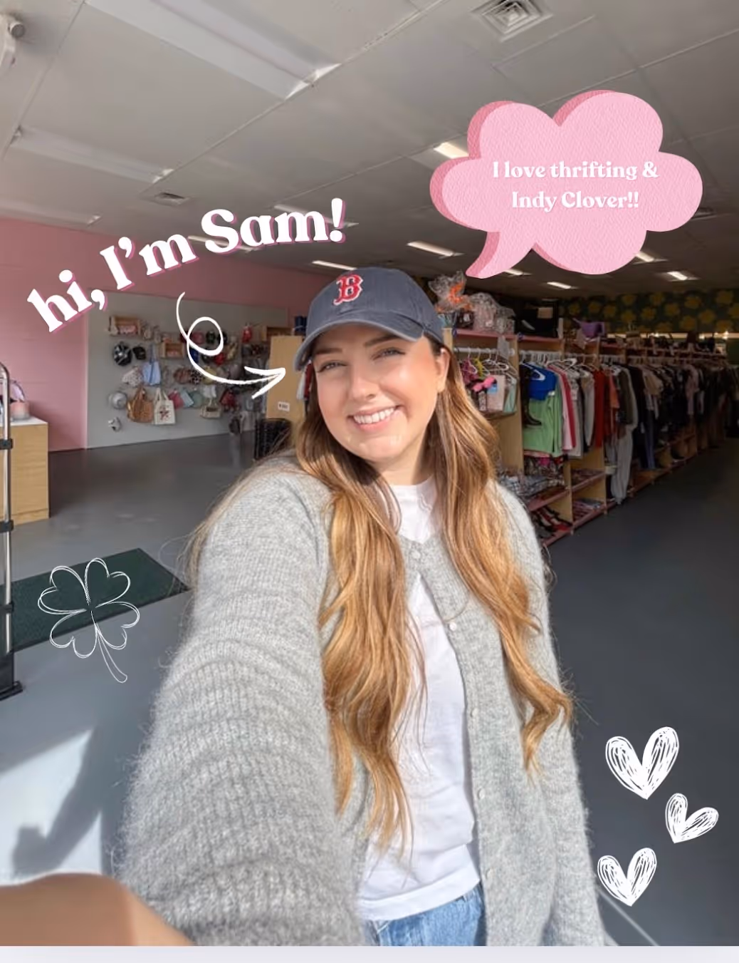 Sam loves to thrift at Indy Clover. 