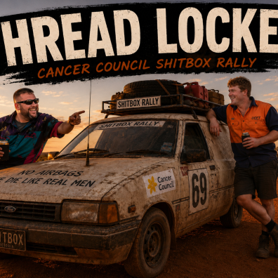 Thread locked team photo