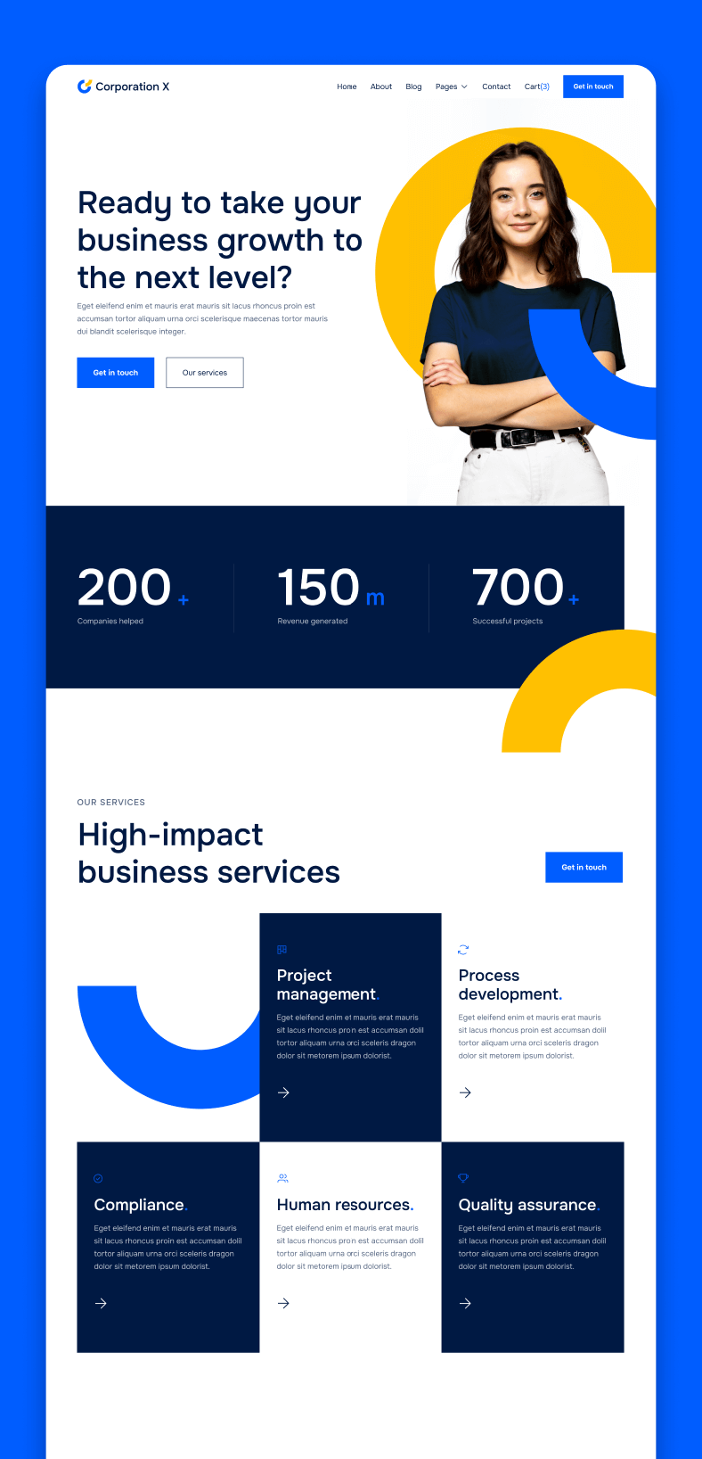 Corporation X Image - Subscription X Webflow  Template