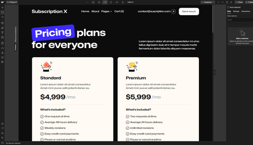 Ecommerce - Subscription X Webflow Template