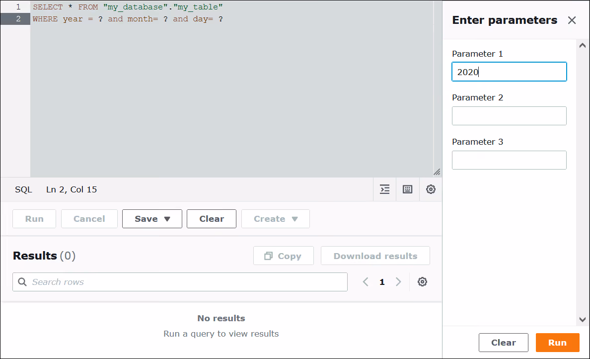 Run the first query