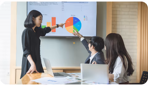 a team discussing business in a meeting room