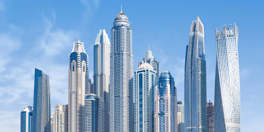 Sky scrapper buildings in Dubai Marina