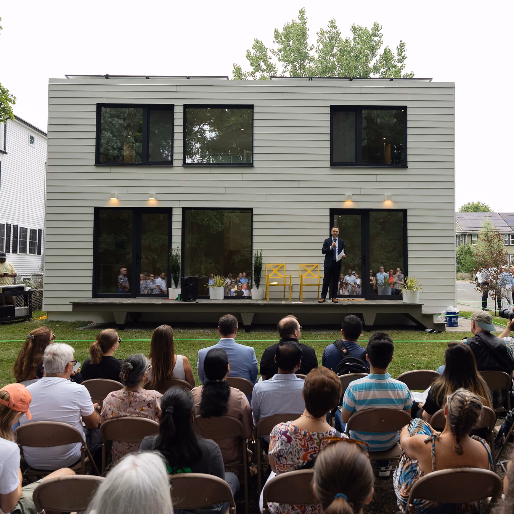 Ribbon-cutting ceremony celebrating the completion of the Dorothy ADU affordable home