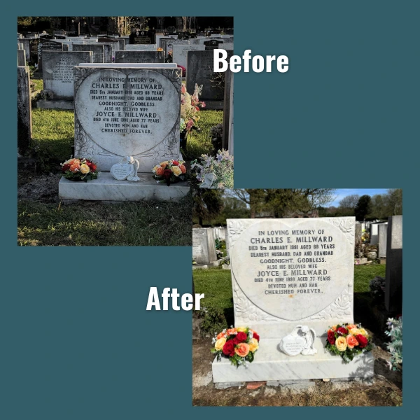 Headstone Cleaning Service in Allerton Cemetery Liverpool