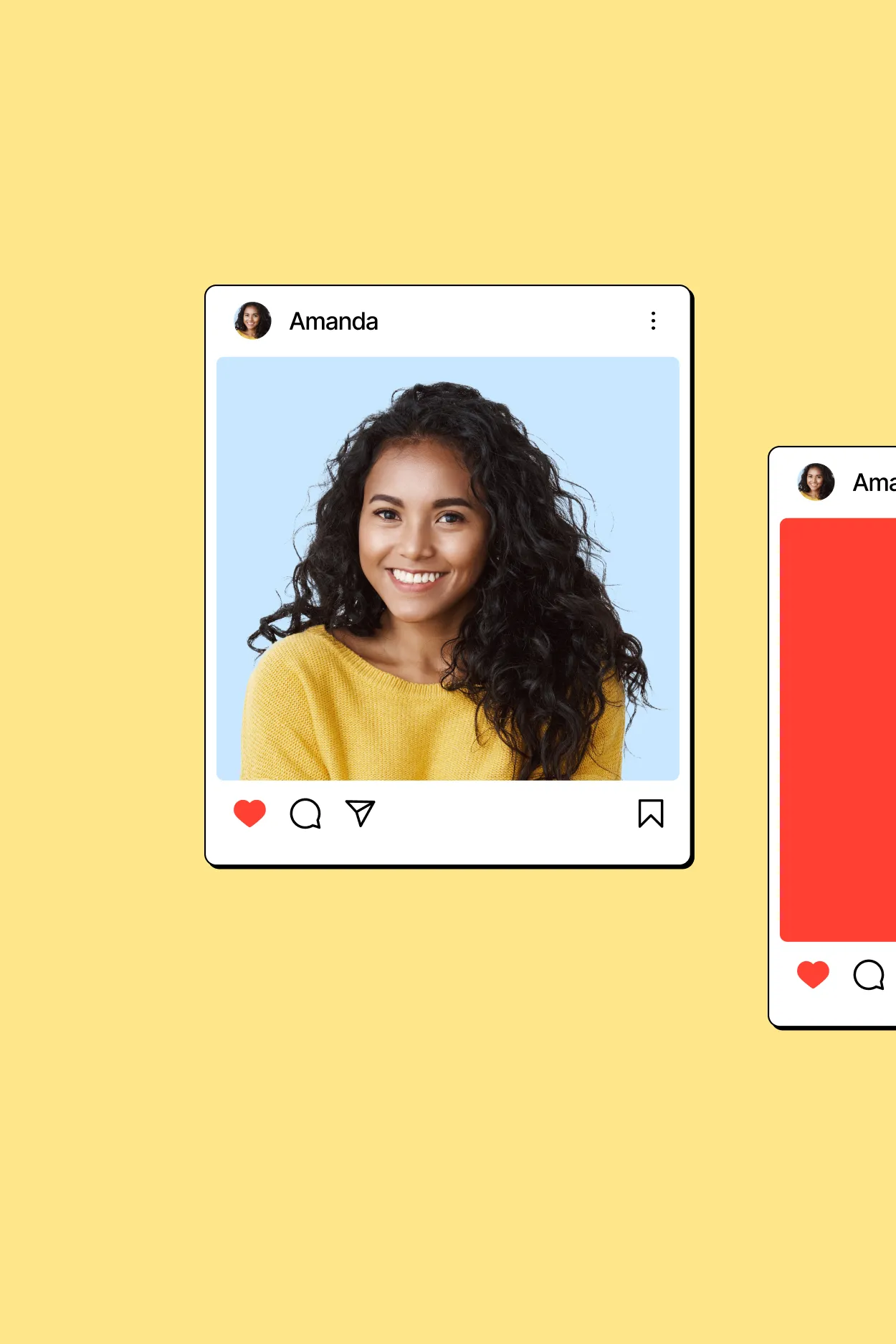 Social media posts of a girl