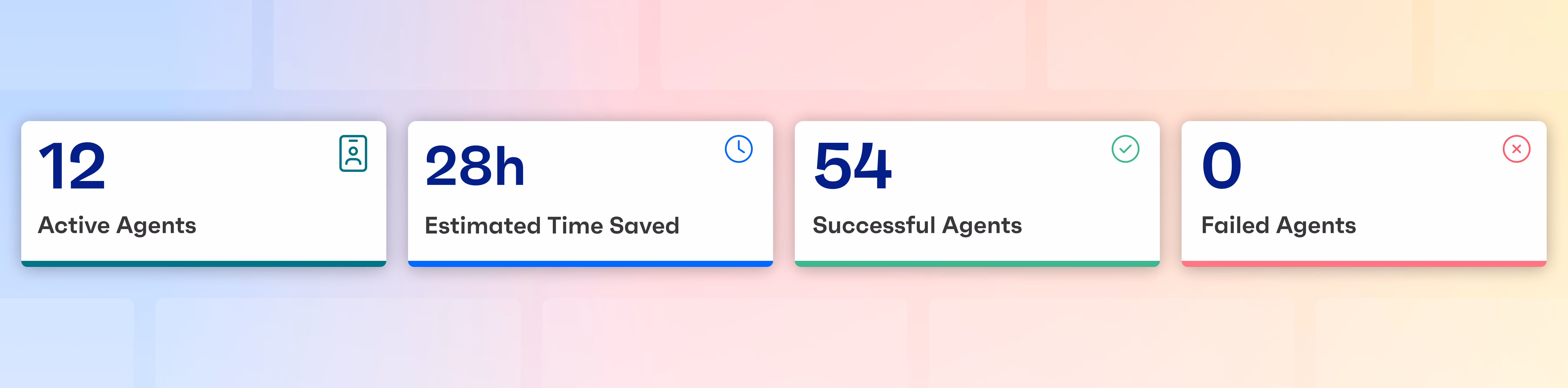 AI agent stat cards