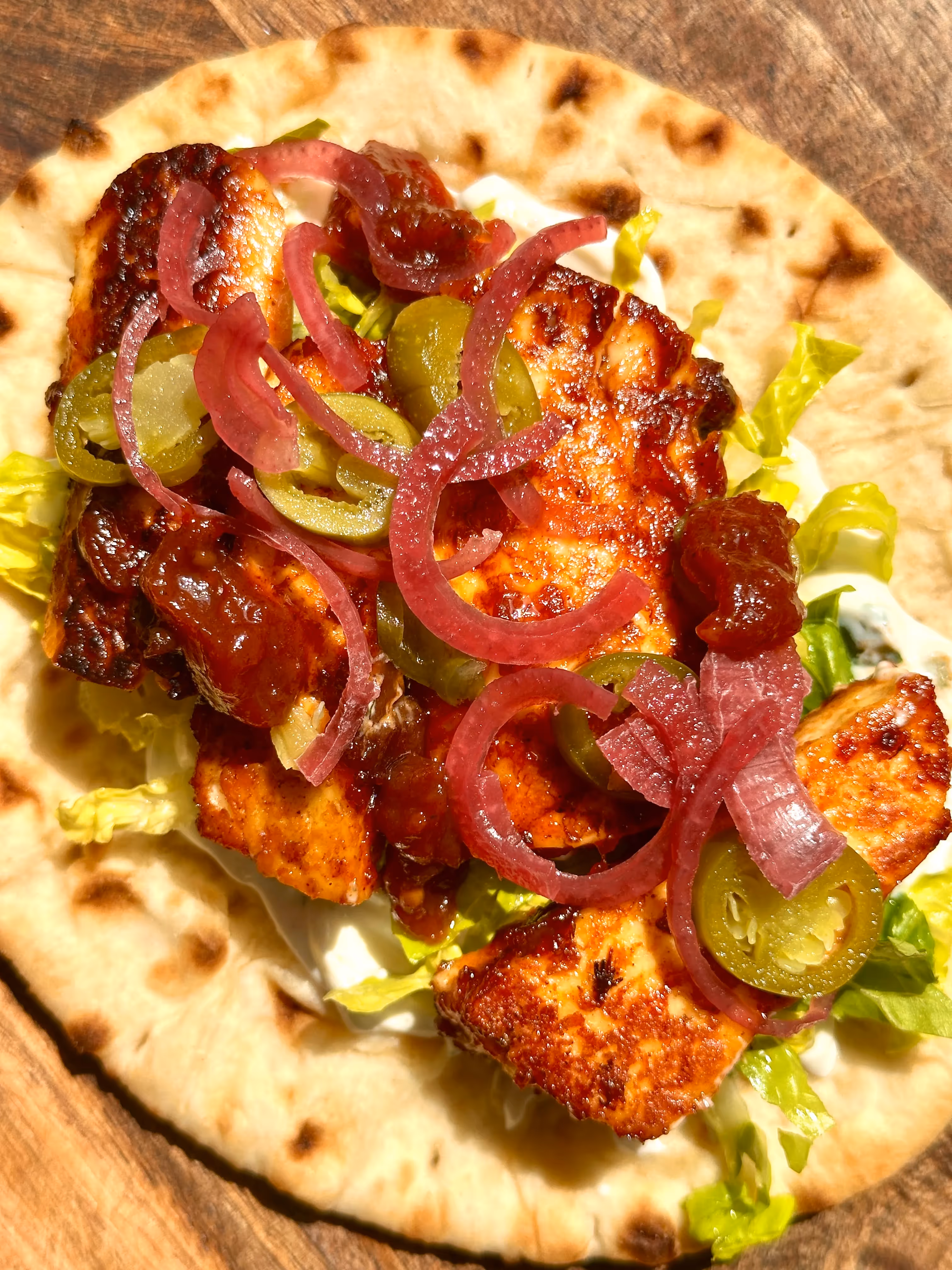 Sticky Halloumi Flatbread | One Pot One Portion