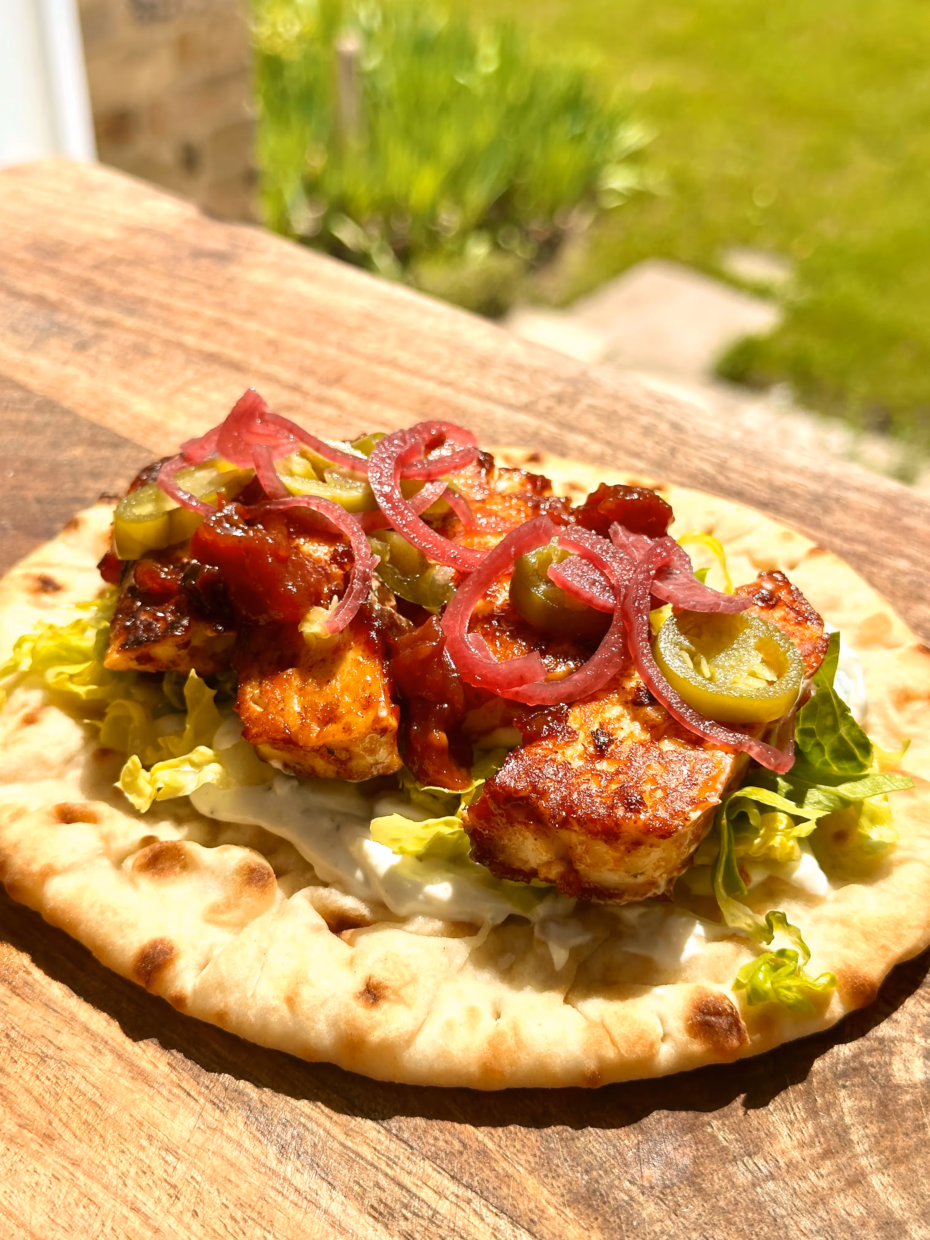 Sticky Halloumi Flatbread | One Pot One Portion