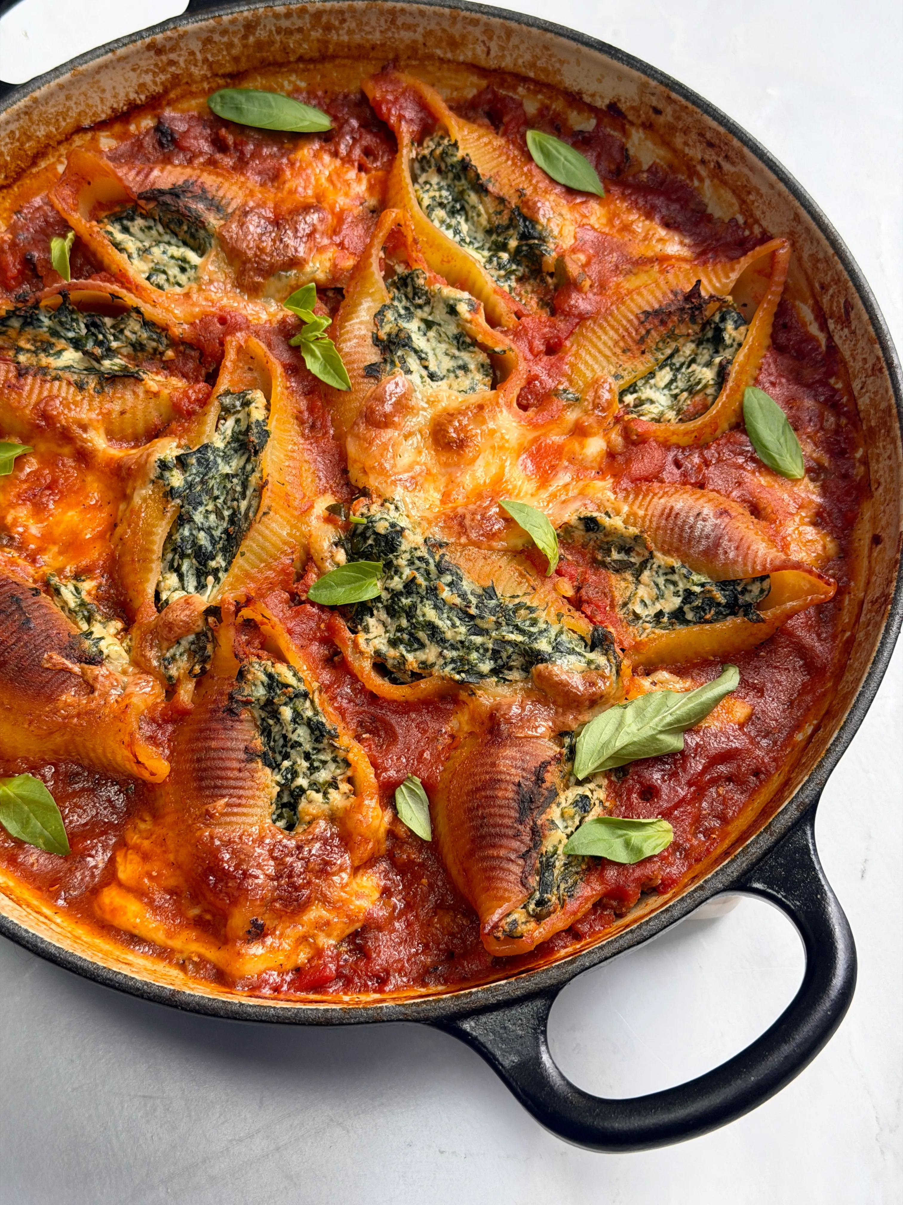 Spinach & Ricotta Stuffed Shells with Beef & Lentil Ragu | More Ways Than One