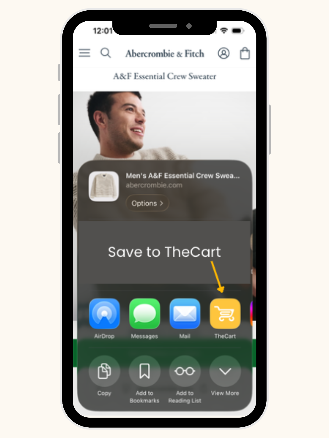 Save to TheCart using the share button