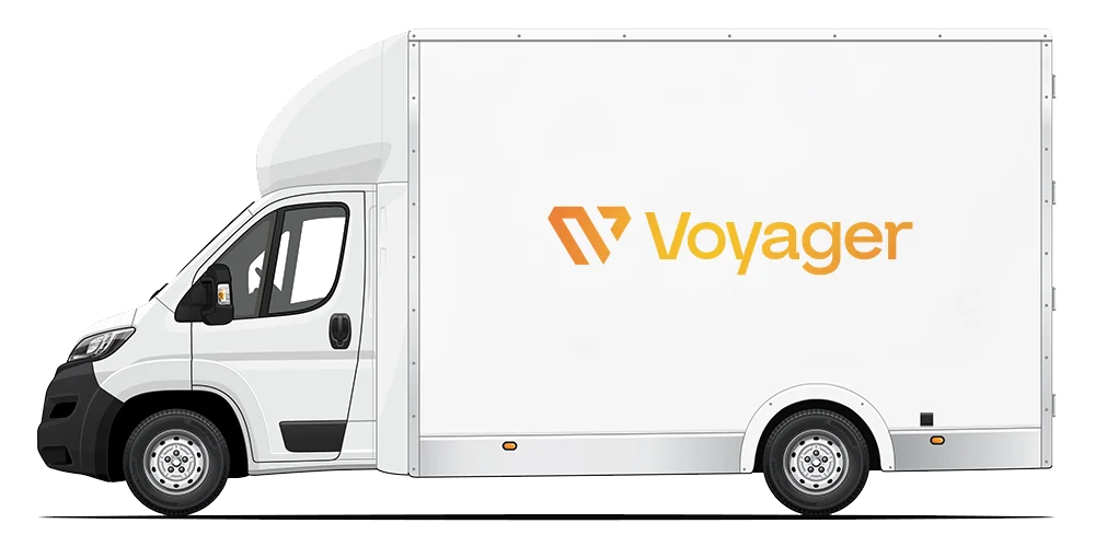 Voyager luton van cartoon image.