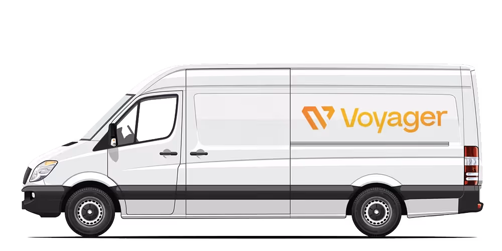 Voyager extra long wheel base van cartoon image.