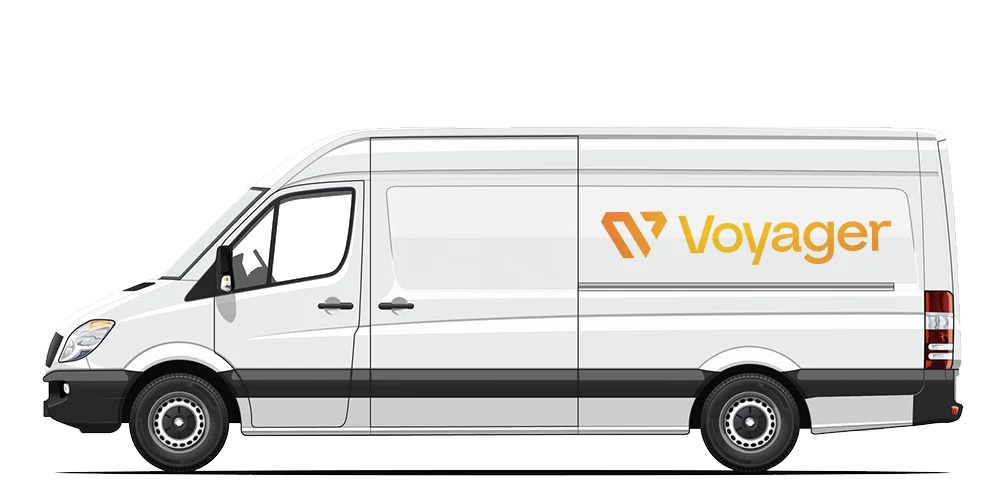 Voyager extra long wheel base van cartoon image.