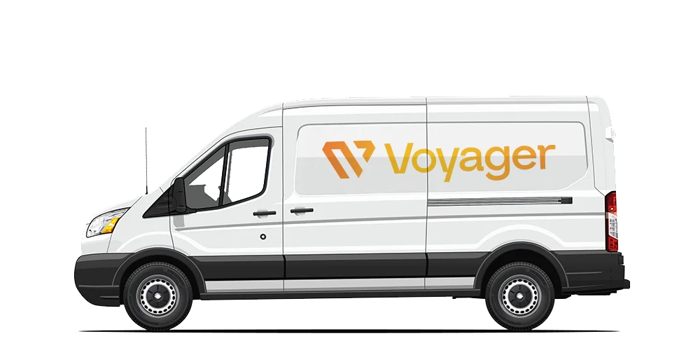 Voyager long wheel base van cartoon image.