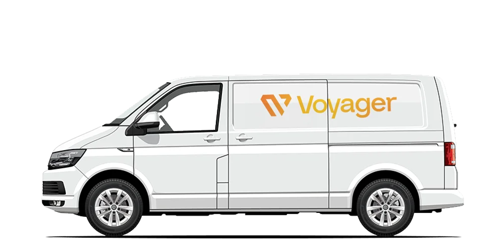 Short wheel base van cartoon image.