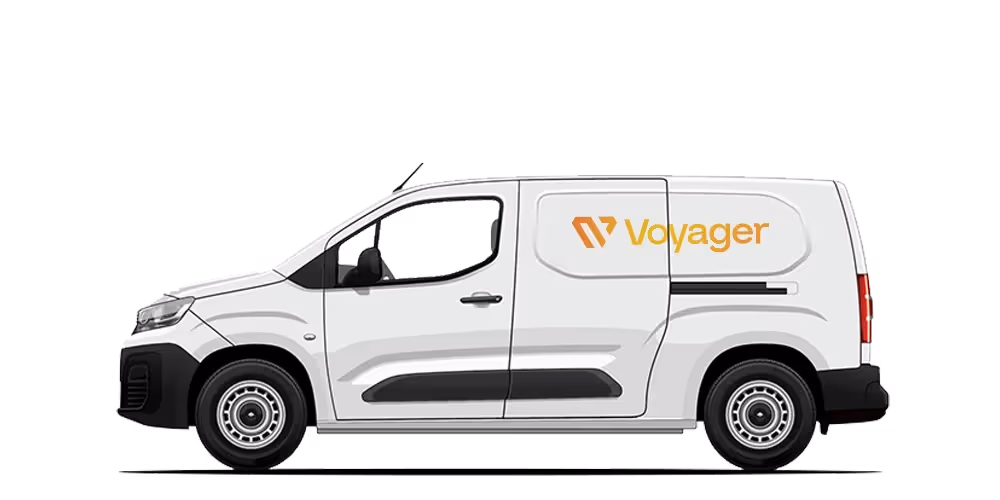Voyager small van cartoon image.