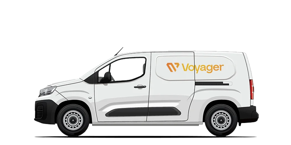 Voyager small van cartoon image.