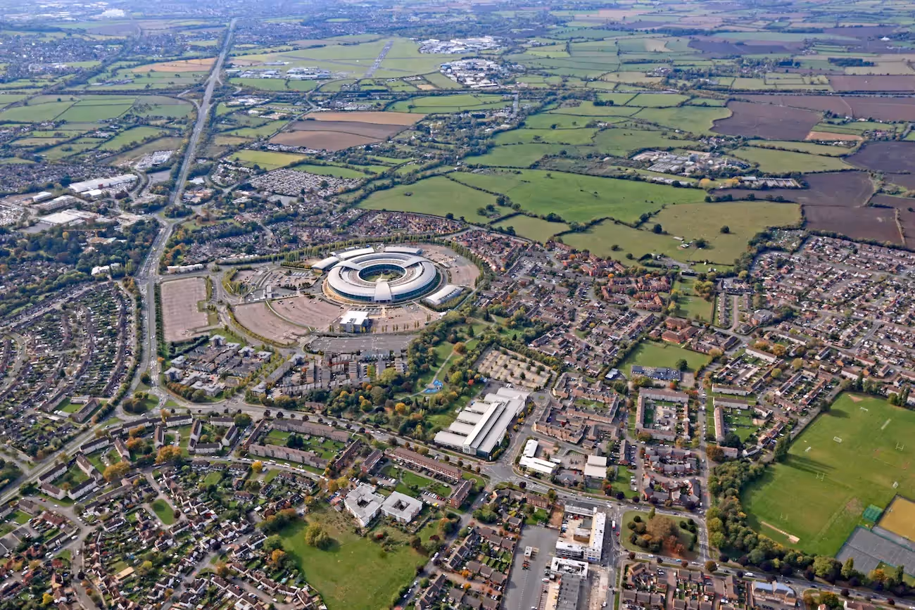 Aerial view of Cheltenham.