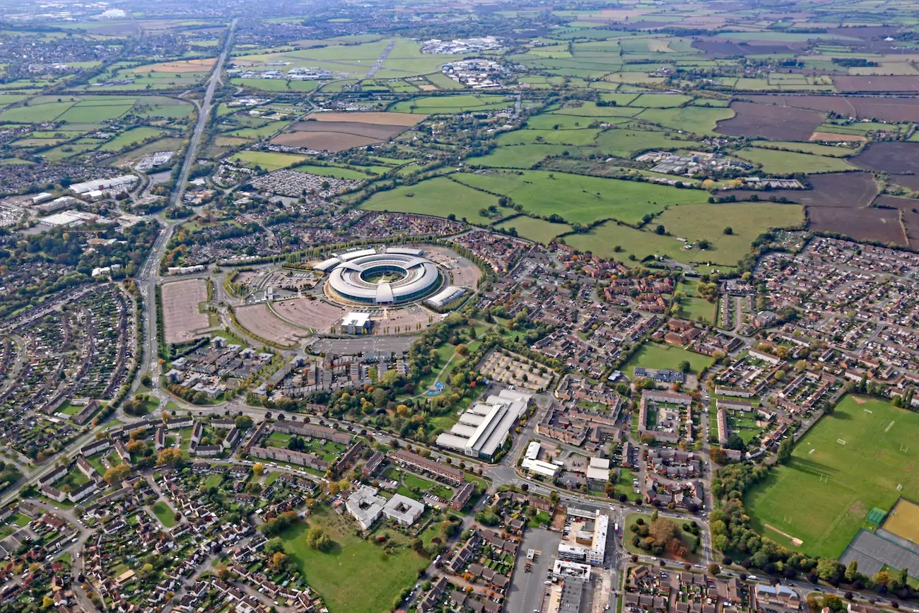 Aerial view of Cheltenham.