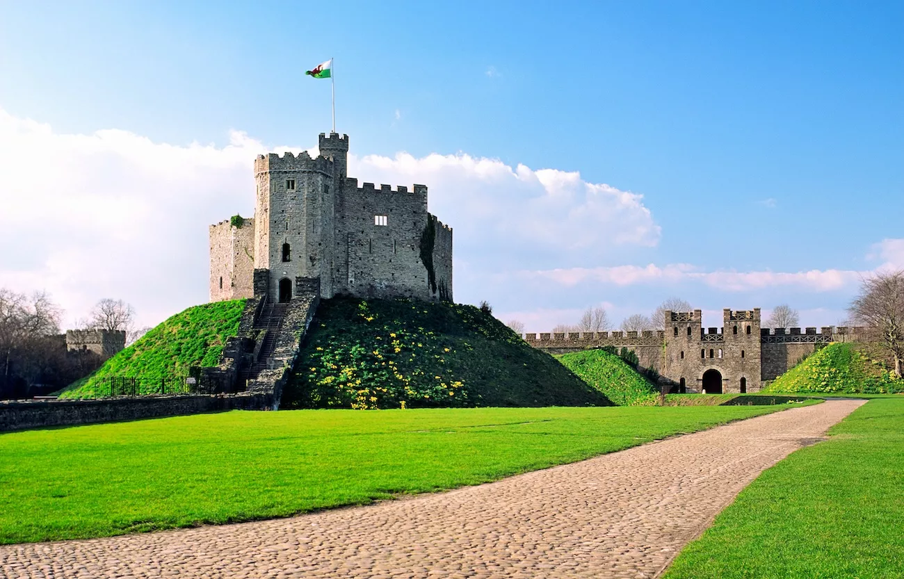 Courier vehicle providing delivery services across Wales.