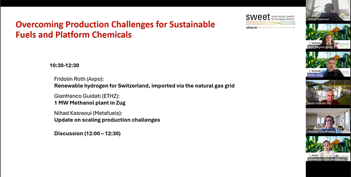 Speakers and organizers of the fourth virtual reFuel.ch Round Table exchanging insights on production pathways for sustainable fuels, 19 November 2025