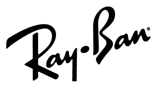 Ray-Ban logo in classic black cursive script with registered trademark symbol