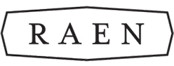 RAEN logo in bold, minimalist black and white typography