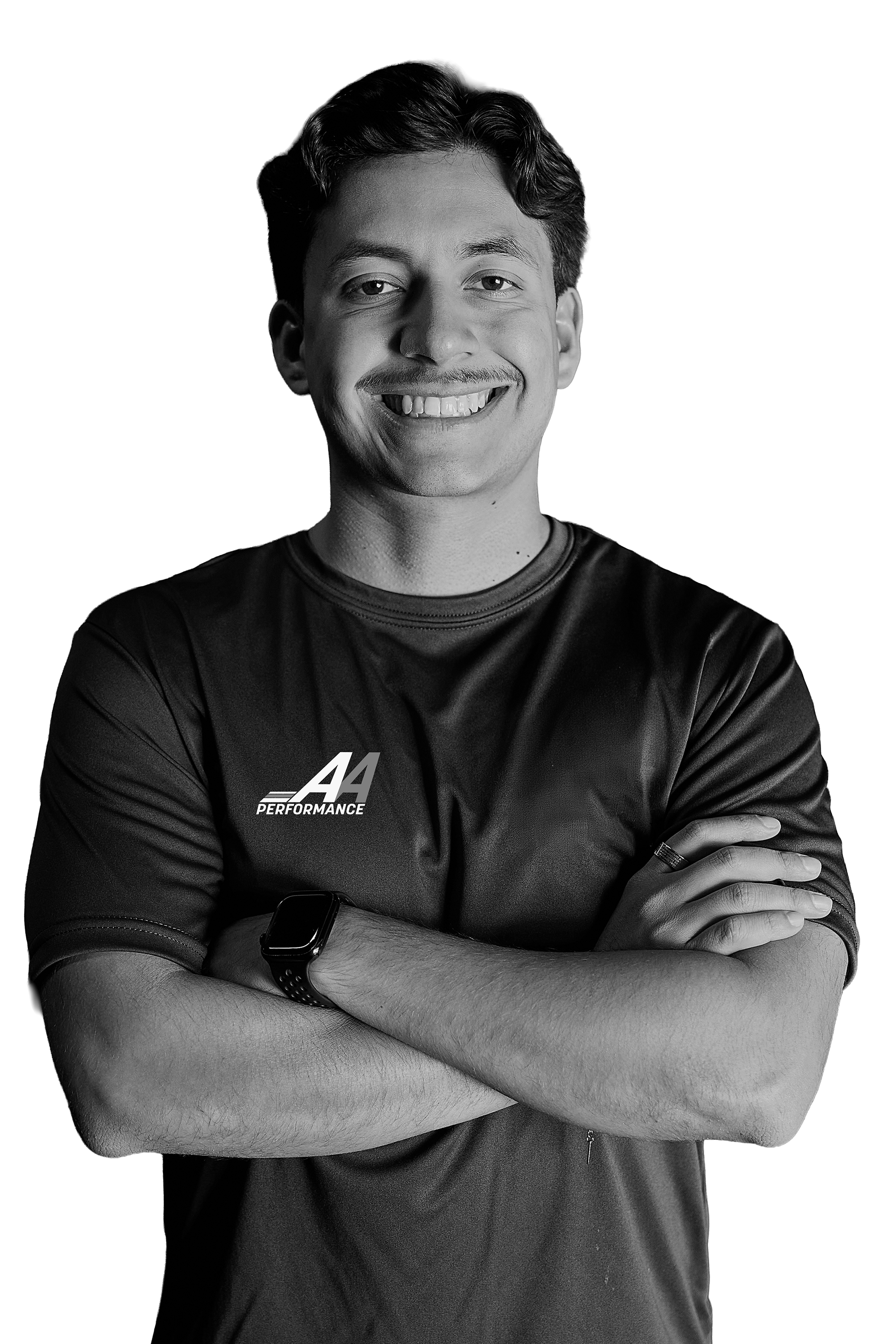 Black and white photo of mentor, Adrian Jaimes