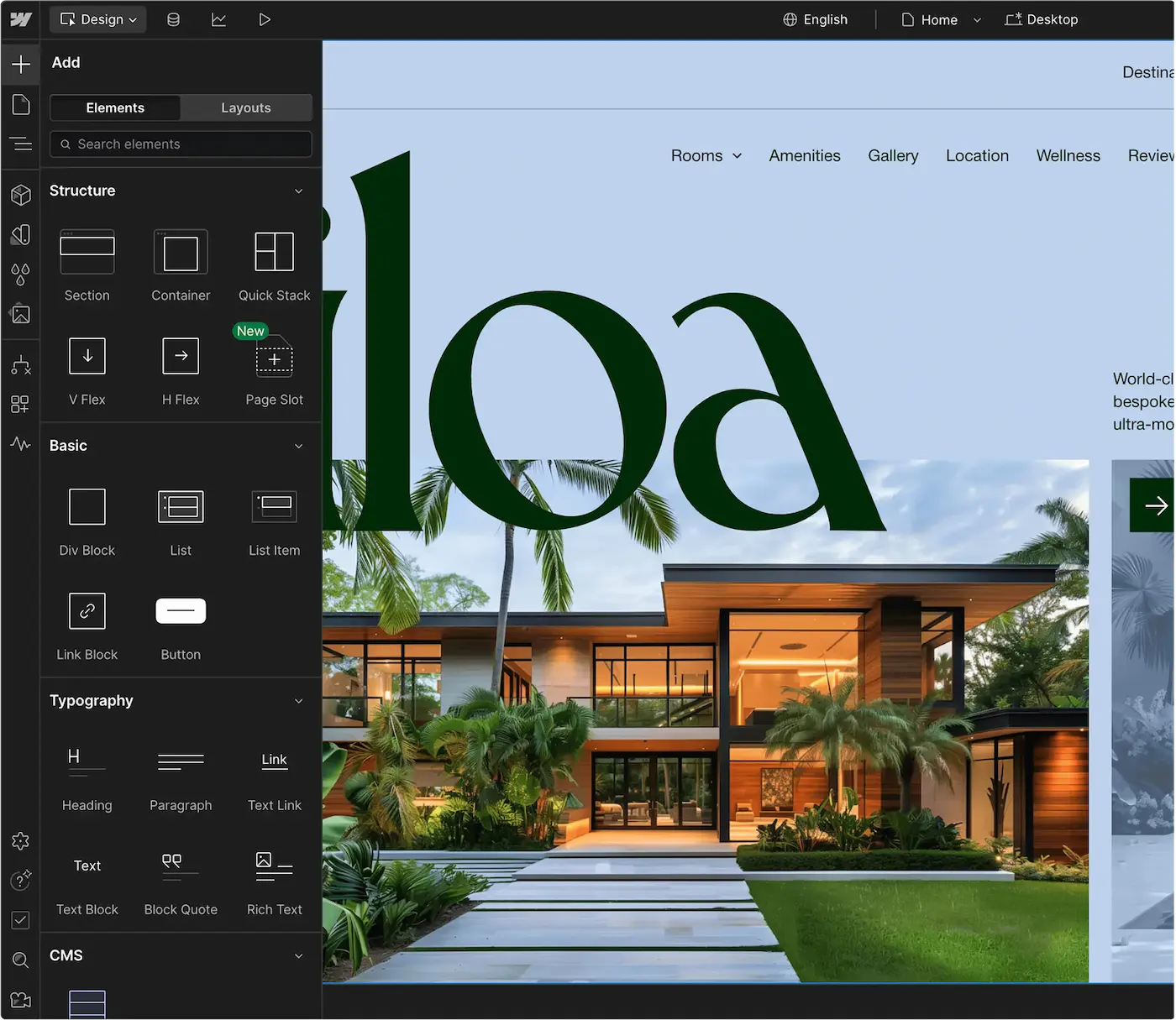 Interface Webflow