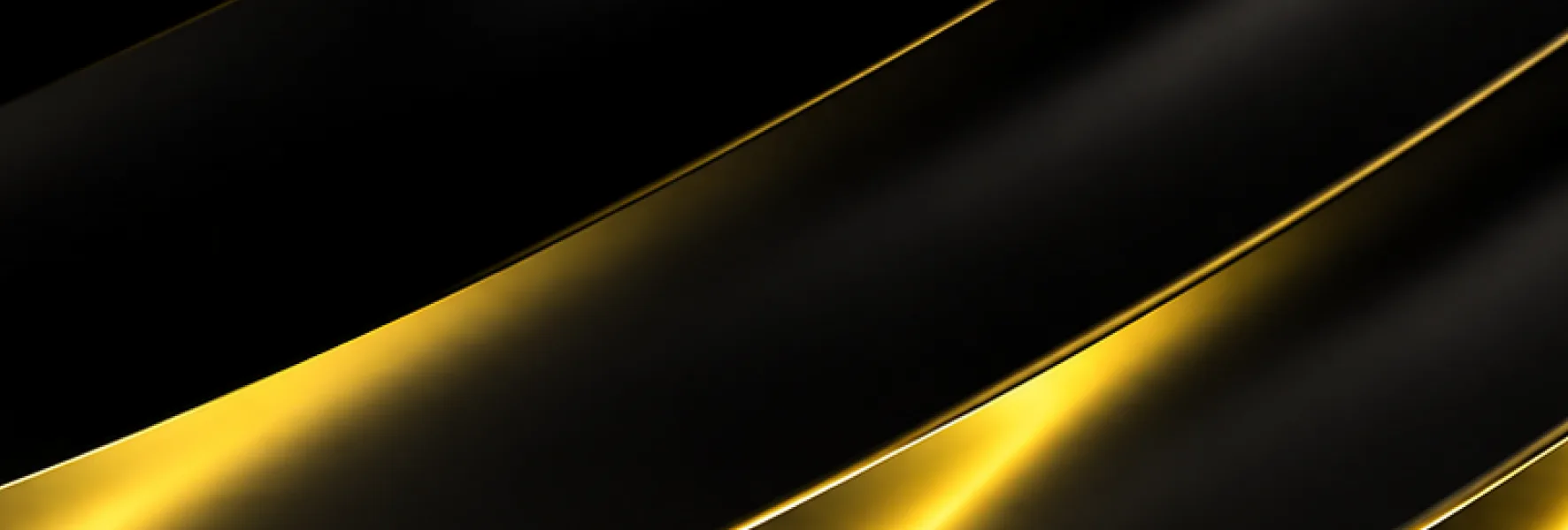 Fond abstrait composé de larges formes noires aux finitions mates traversées par des reflets dorés lumineux. Une composition minimaliste aux lignes fluides évoquant le luxe, la performance et l’innovation.