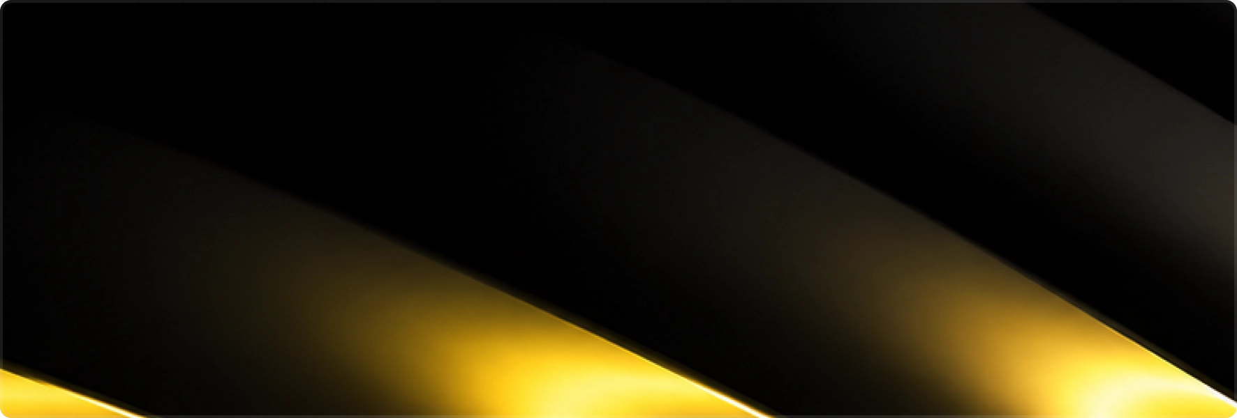 Composition abstraite de rubans métalliques noirs et dorés aux courbes élégantes et aux reflets lumineux. Un fond graphique premium inspiré du design contemporain et de l’univers du luxe.