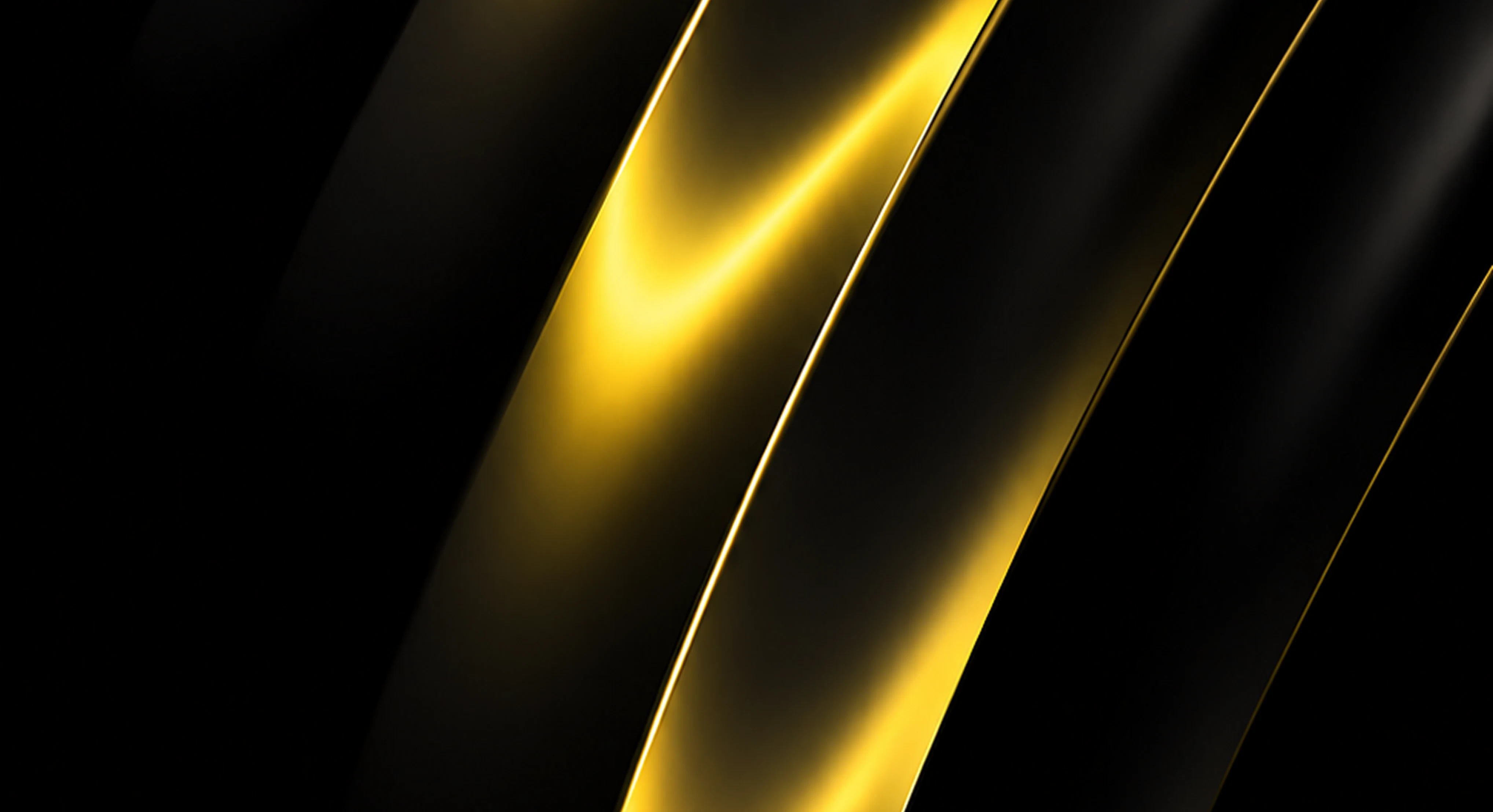 Abstract composition of black and gold metallic ribbons with elegant light reflections and smooth gradients. A premium background conveying luxury, modernity, and innovation.