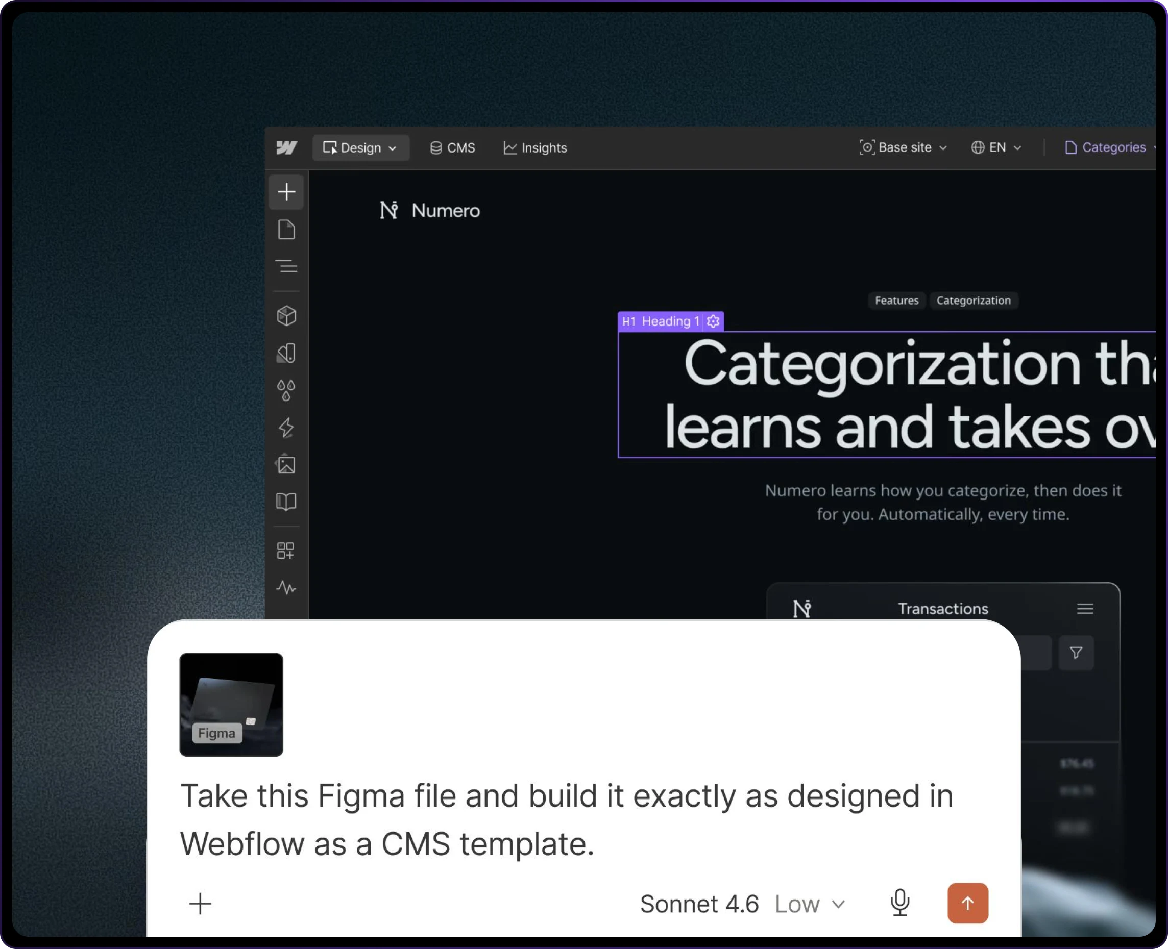 Connexion MCP entre Claude, Figma et Webflow pour transformer des designs en templates CMS.
