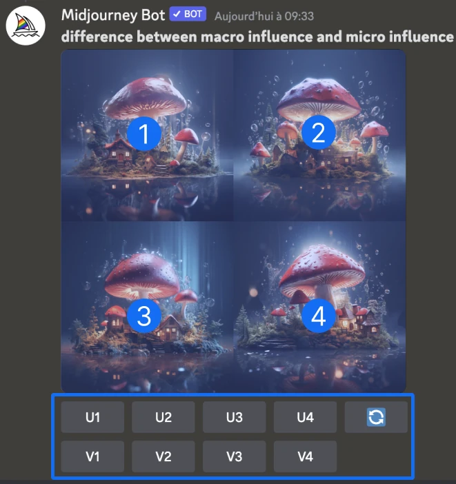 Image grid in Midjourney