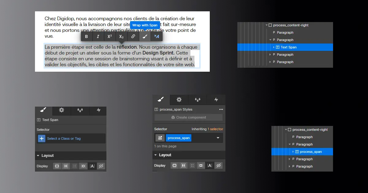 Assigning class to a selection with Text Span