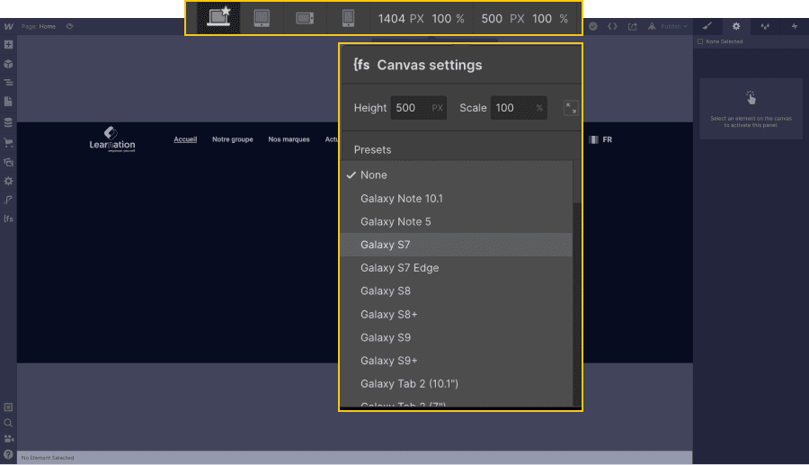 finsweet extension redimensionner écran verticalement webflow